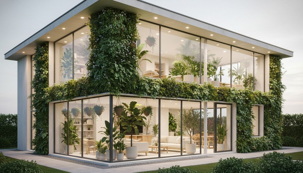 Maison avec façade végétale Maison avec façade végétale