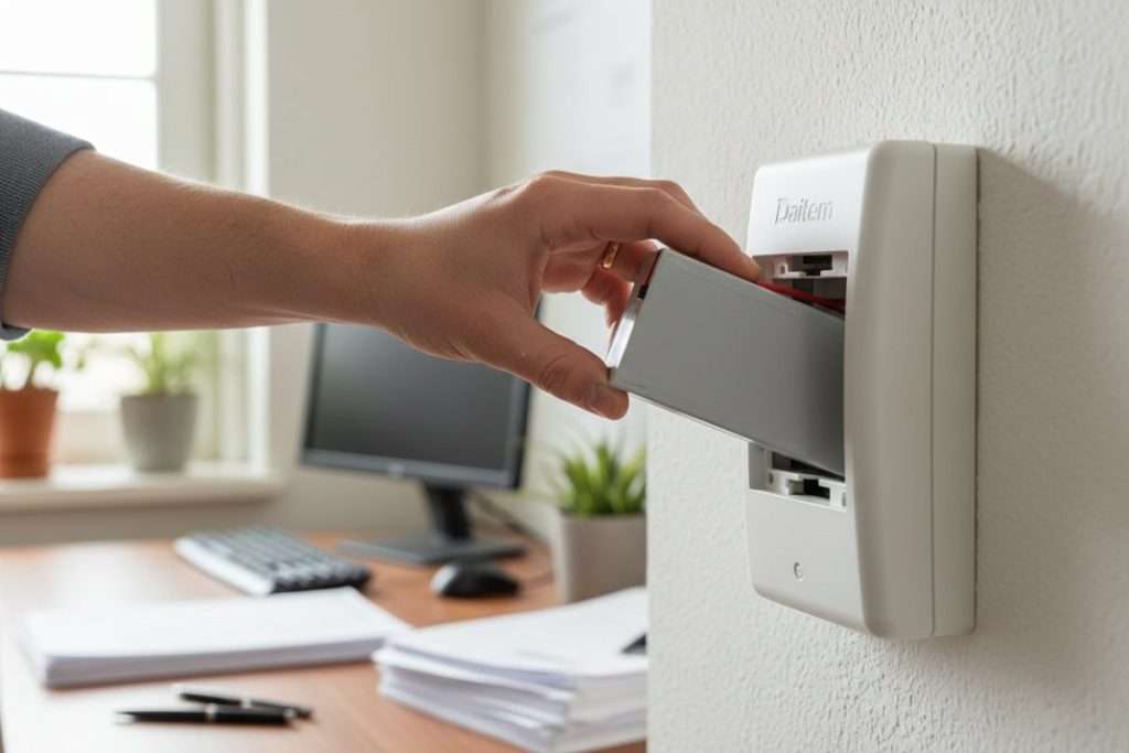 Alarme Daitem : changement de pile facile