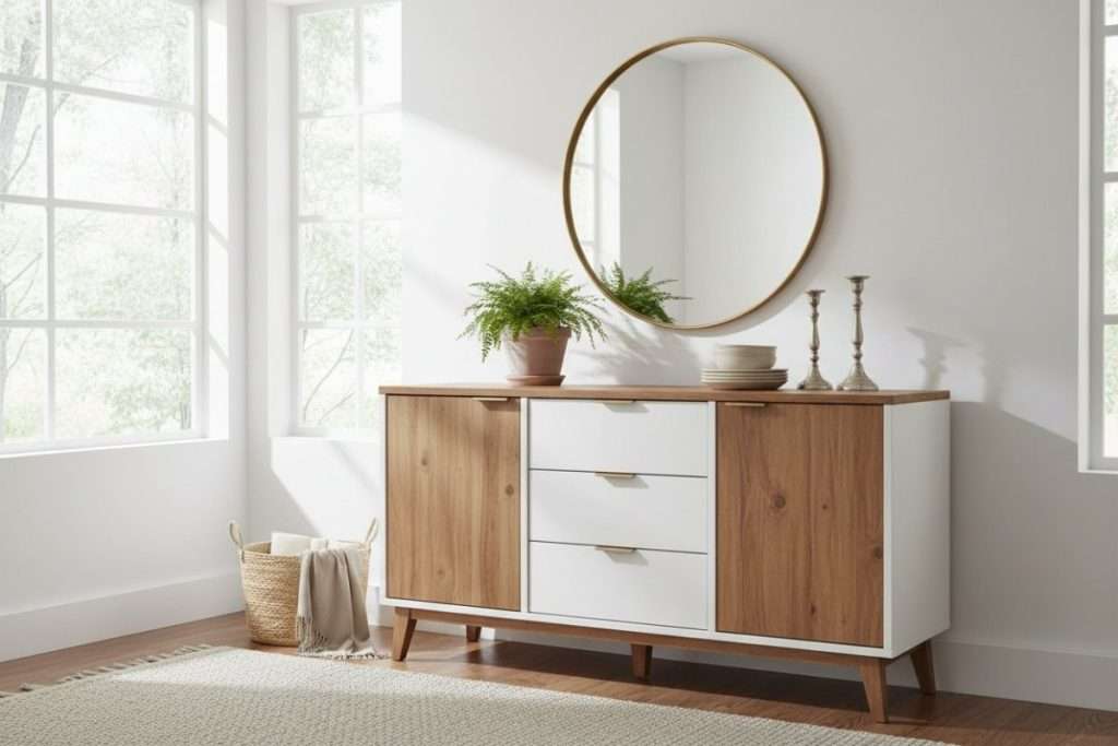 Buffet relooké blanc et bois : le guide pour le créer