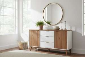 Buffet relooké blanc et bois : le guide pour le créer